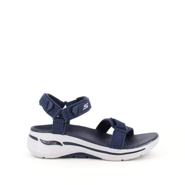 Blå sandal fra Skechers med god svangstøtte - 36