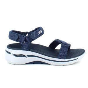Blå sandal fra Skechers med god svangstøtte - 36