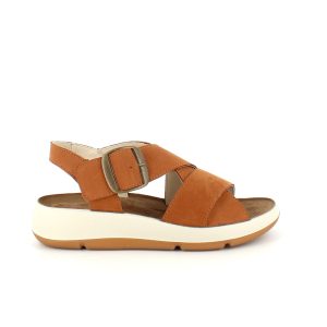 Elegant brun sandal i skind med svangstøtte - 37