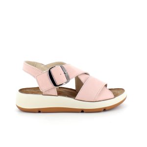 Elegant rosa sandal i skind med svangstøtte - 37