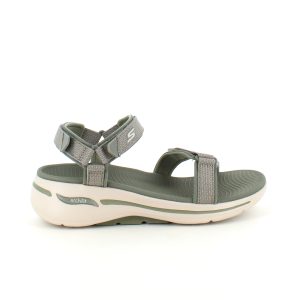 Olivengrøn sandal fra Skechers med god svangstøtte - 36