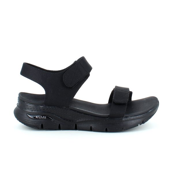 Sort sandal fra Skechers med ekstra svangstøtte - 39