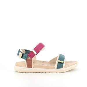Lilla/grøn Woden sandal med god svangstøtte. - 38