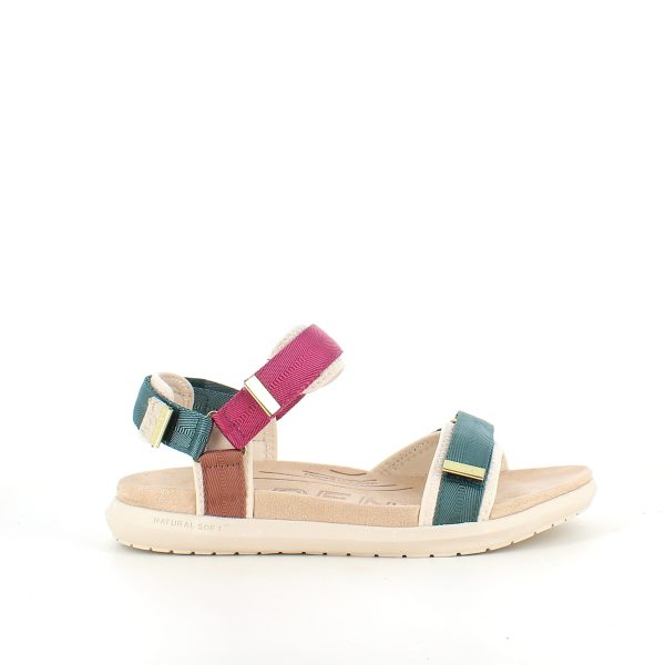 Lilla/grøn Woden sandal med god svangstøtte. - 40